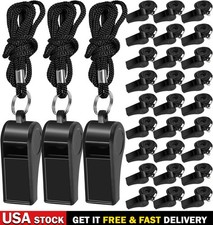48PCS Coach Whistle with Lanyard Lifeguard Whistles Plastic Sports Loud Referee