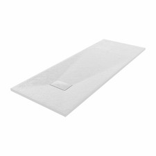 SMC White Shower Tray for Shower Enclosure Slate Stone Effect with Waste