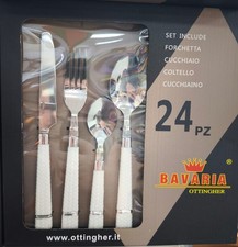 Servizio Posate 24 Pezzi Bavaria Aure Steel Classiche Acciaio