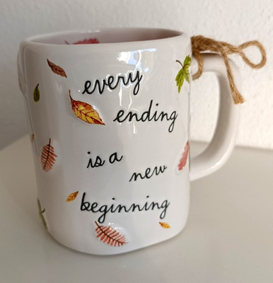 Rae Dunn Tasse Herbst   Every ending is a new beginning Neu 