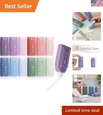 Correction Tape Bulk, 0.2" x 236", 12pcs, Pastel Colors, Cute Correction Tape