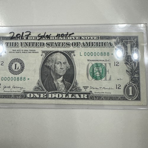 (( LOW # 00000888* STAR note )) Binary Fancy serial number $1 series ...