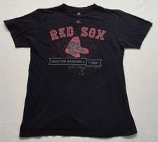 Boston Red Sox Men's T-shirt LG black graphic logo 100 Cotton game day MLB