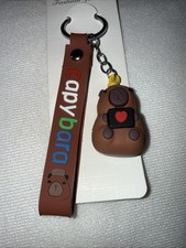 Cute Capybara With Red Heart In Chest Keychain Or Backpack Decoration