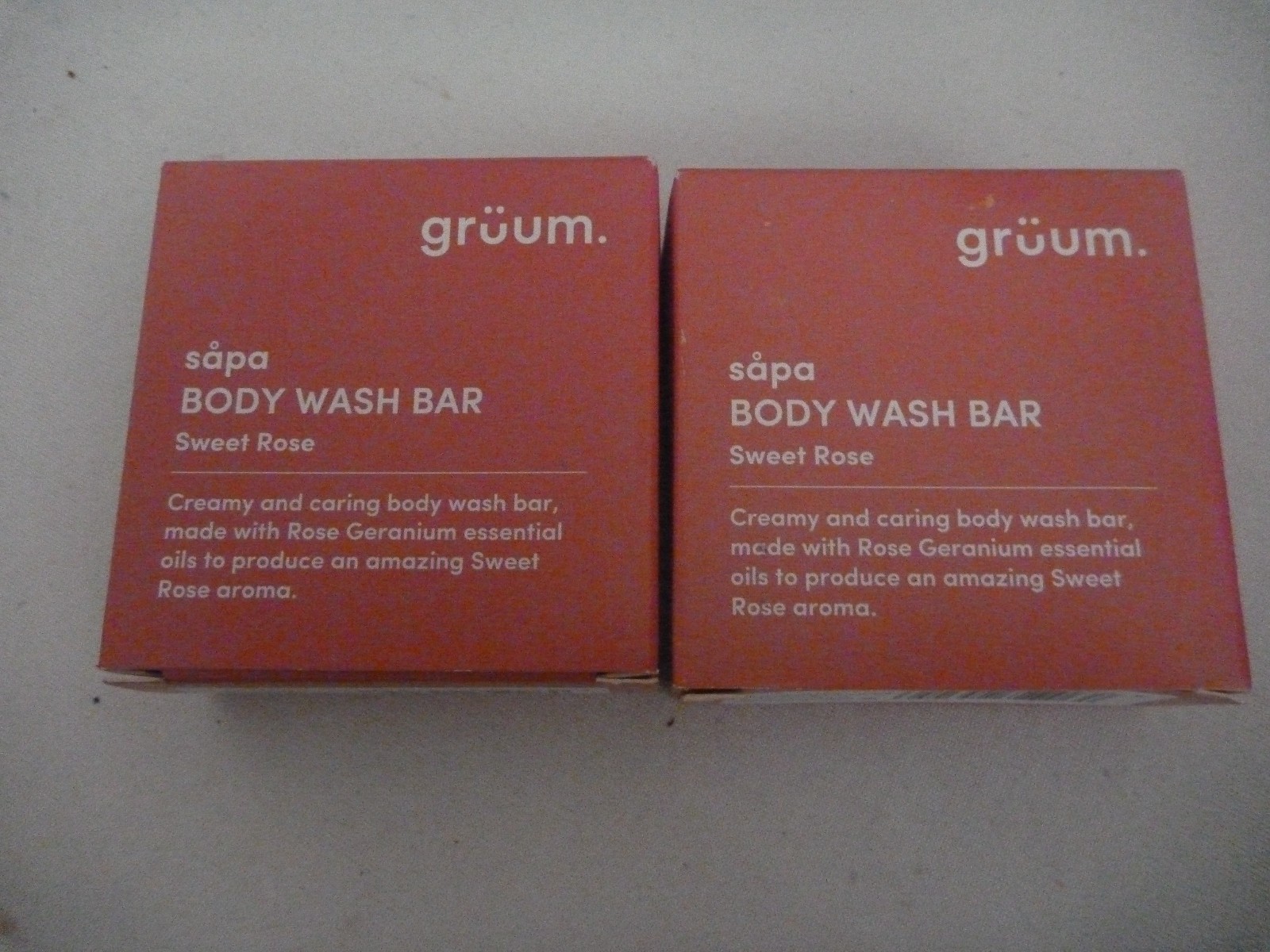 Gruum Sapa Swedish Body Wash Bar Sweet Rose Geranium Soap Shower Vegan 45g x2