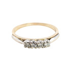 VINTAGE ESTATE SOLID 14K YELLOW GOLD DIAMOND 2 RING WEDDING SET SIZE 6 #8151 — photo 6