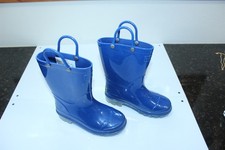 Western Chief Kids Rain Boots Light Up Heels Pull On Handles Blue Size 9/10