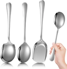 3Pcs Extra Large Stainless Steel Serving Spoons 8.9 Buffet Cooking Utensils