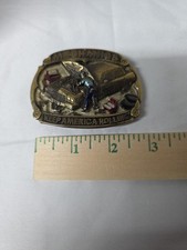 Vintage 1987 Great American Buckle Co. Auto Mechanic Brass Belt Buckle