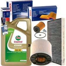 BOSCH FILTERSET+CASTROL M 5W30 ÖL passend für AUDI TDI A4 B9 A5 F53 F5A 57 Q5 FY