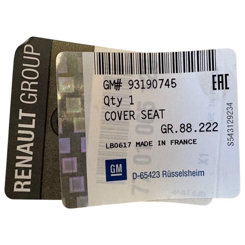 Genuine Vauxhall Movano A Single passenger seat pad cover (grey) 93190745 - 第 7/8 張圖片