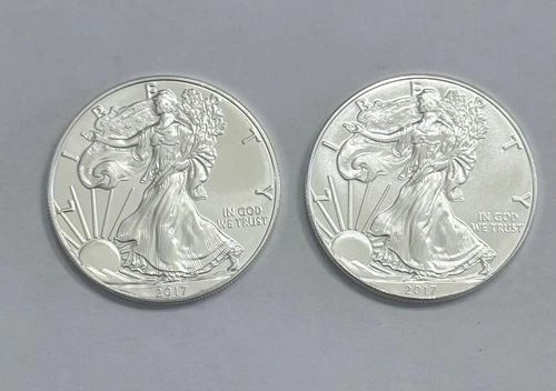 2017 American Silver Eagle 1 OZ. X 2 /.999 Fine Silver BU Uncirculated