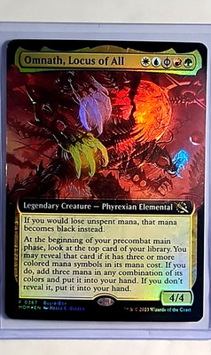 MTG Magic the Gathering MOM Extended Art Promo Foil #387 Omnath Locus of All LP