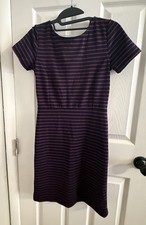 Banana Republic Women's Size 0 Navy & Red Striped  Short Sleeve Dress NWT