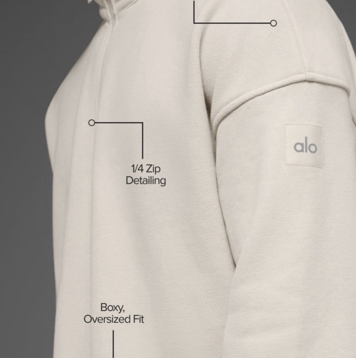 Alo Yoga Renown Quarter Zip Pullover Oversized Heavyweight Fleece