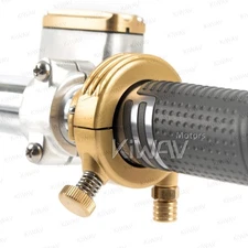 KiWAV throttle housing clamp retro style single cable pull throttle 1" bar gold