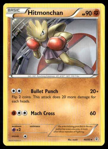 Hitmonchan 48/83 Rare Generations Pokemon Heavily Played