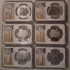SET of 6 graded 2025 Morgan & Peace Dollars