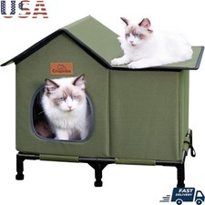 Heated Outdoor Cat House Waterproof Insulated Shelter Strays Easy Assembly New