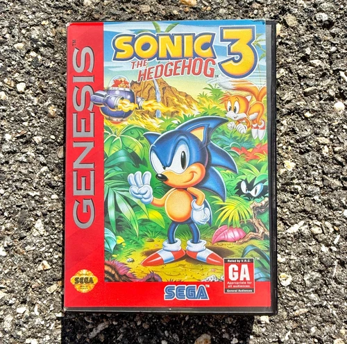Vintage 90s Sonic the Hedgehog 3 Sega Genesis Console Video Game 1994