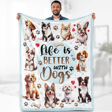 Christmas Gifts For Women Girls, Dog Blanket Gifts for Women Kids Girls Boys Cut