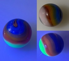 Rare Multi Color Rainbow Swirl UV Marble - Dual Glow Uranium Cadmium 365/395nm