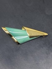 Givenchy Vintage Brooch Pin Green Stone Gold ...