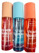 B Pure Hair  Body Mist Peach Breeze, Coco Splash, Tropical Vanilla Trio 4 Fl oz