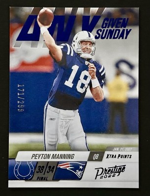 2022 Panini Prestige Any Given Sunday Xtra Points Blue /299 Peyton Manning HOF