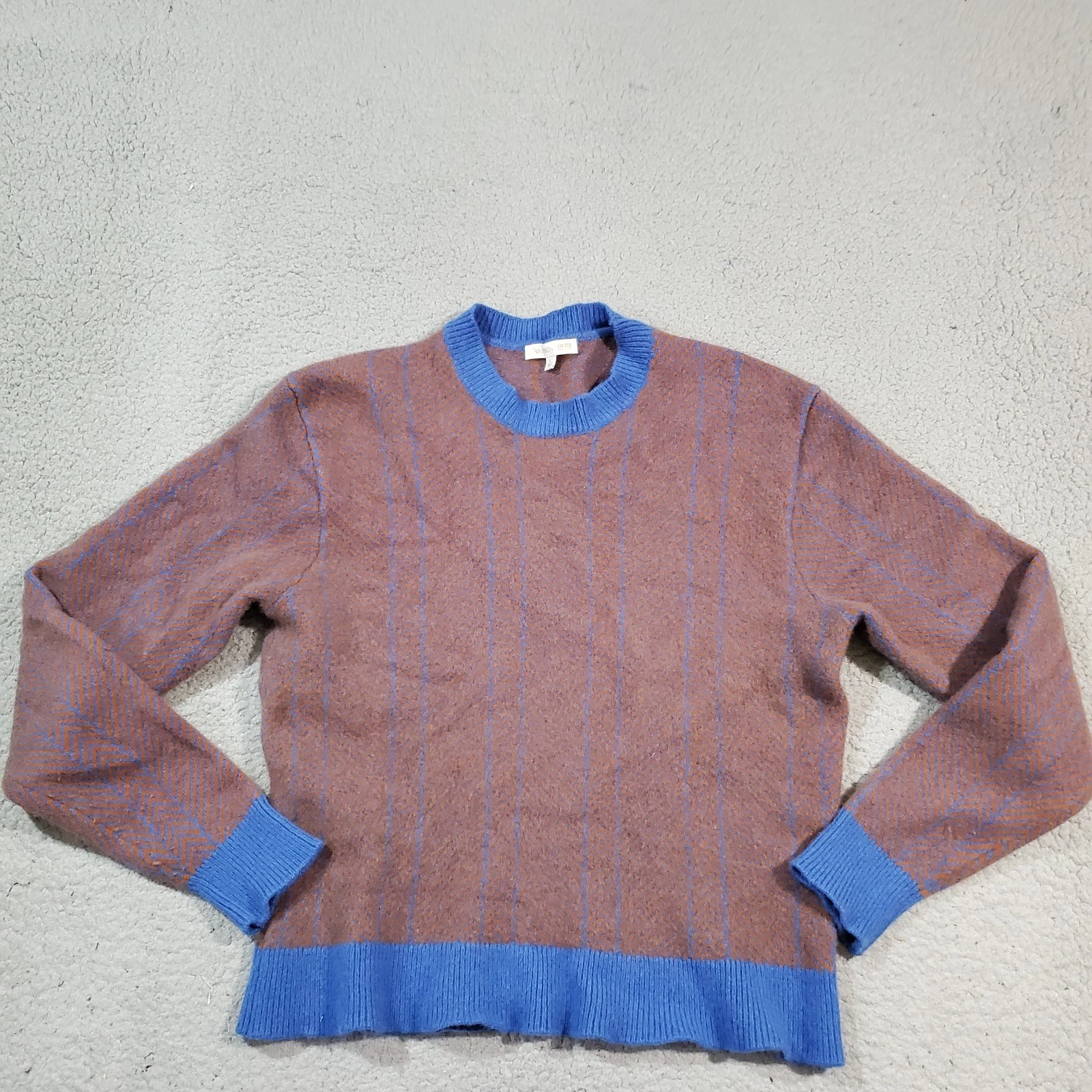 JW Anderson X Uniqlo Sweater Mens Large Blue Lambswool Crewneck Long Sleeve