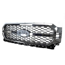 For 2021-2023 Ford F-150 F150 Platinum Front Bumper Upper Grille Grill Chrome