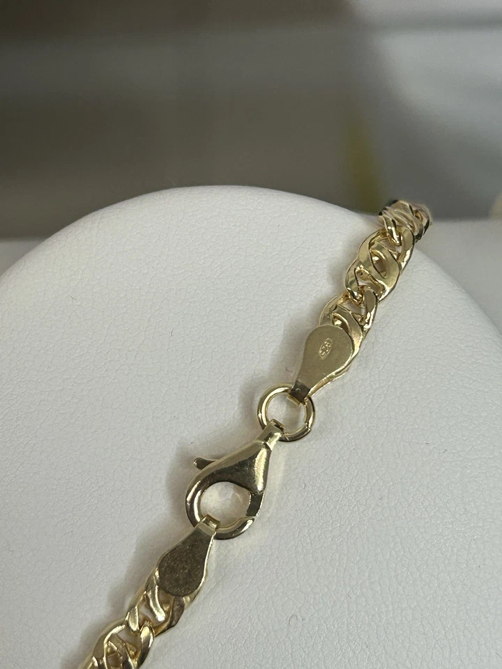 Collana con croce in argento placcato oro, uomo - Immagine 4 di 4