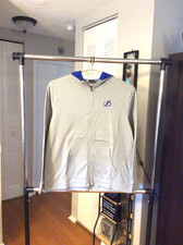 Tampa Bay Lightning Gray Embroidered Zip Up Hoodie Long Sleeve Shirt Adult 2XL