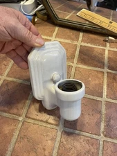 Vintage Porcelain Bathroom  Light Sconce with Outlet Art Deco