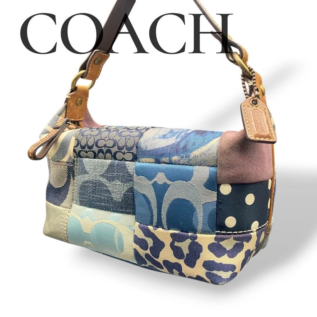 Coach Patchwork Denim Exterior Shoulder Bags Bags & Handbags for
