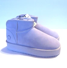 Fireside by Dearfoam Slipper Boots (Size 9) Suede GENUINE SHEARLING Platform