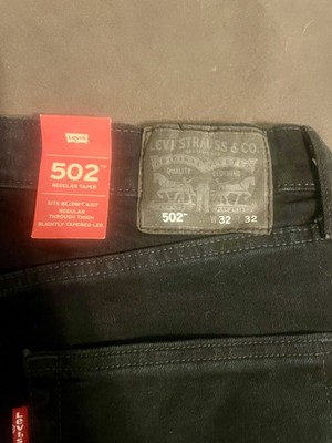 Levi's Men's 502 Taper Fit Jeans Dark Hollow (Blue/Black) 32x32 (NEW WITH TAGS)