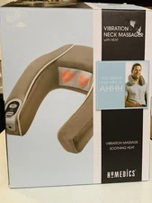 HoMedics Brown Neck Massager with Soothing Heat Vibration Therapy NMSQ-210