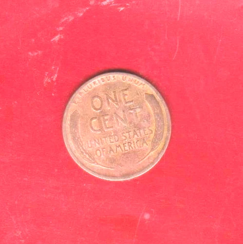 RARE 1924 LINCOLN WHEAT SHAFT I CENT NO MINT MARK CIRCULATED FINE