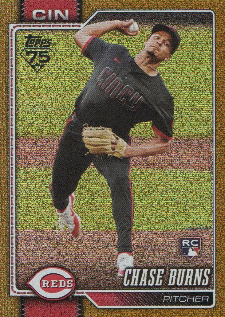 2026 Topps Series 1 Chase Burns Sand Glitter Gold Parallel RC #d 18/50 #312 Reds