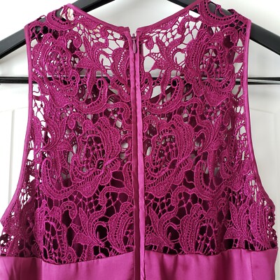 Rebecca Taylor 100% Silk Dress Pink Womens 6 Bubble Hem Lace Trim  Sleeveless | eBay