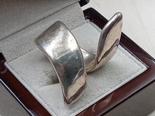 Made in Israel, Israeli Artisan Hollow Sterling Silver Ring: Size 8.5 modernist