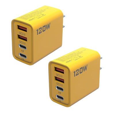 2X Portable 4-Port USB C Fast Wall Charger Block For Cell Phone iPad US Plug