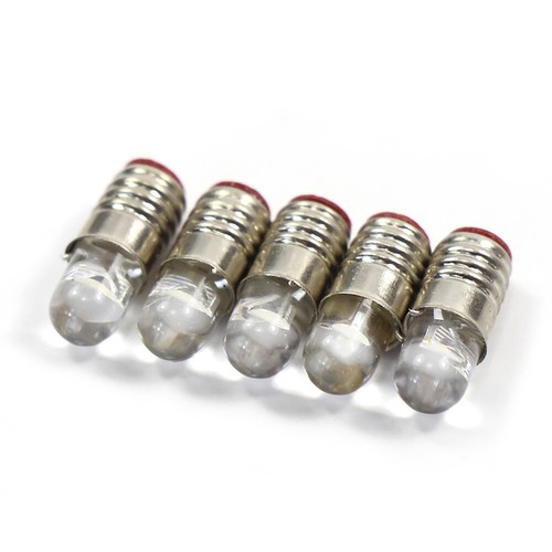 10 pieces Bright White 4.5mm Screw Bulb E5 E5.5 Bulbs 12V 14V E505W - Picture 2 of 5