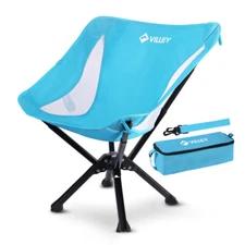 VILLEY Camping Folding Chair Lightweight Portable Chair Quick Setup 330 LBS Load