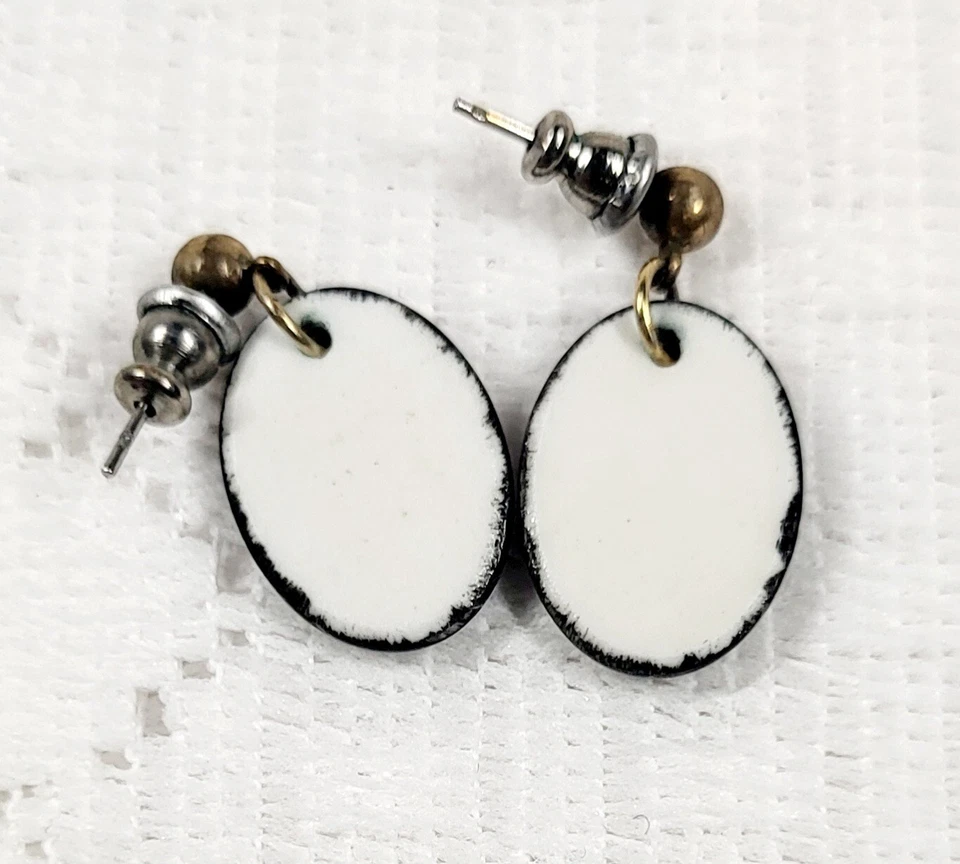 Pendientes colgantes de porcelana pintados a mano escena colibrí Foto 3 de 4