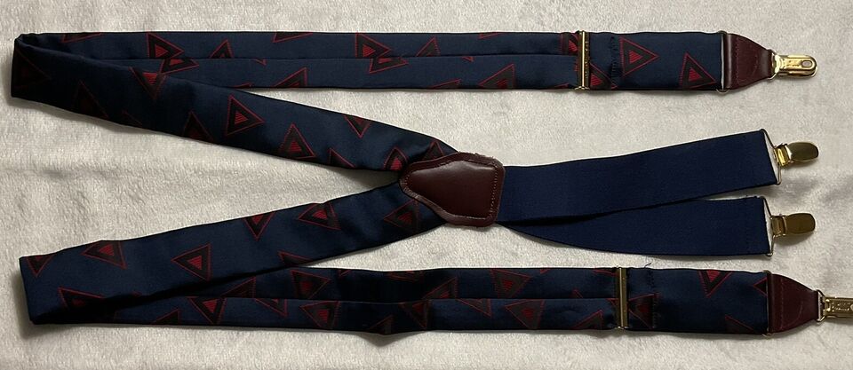 Men’s Blue And Red Suspenders | eBay