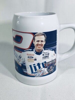 Rusty Wallace Miller Lite Stein Mug Ford Taurus NASCAR 50th anniversary #2 Beer 