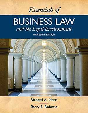 Essentials of Business Law - Hardcover, by Mann Richard; Roberts - Acceptable