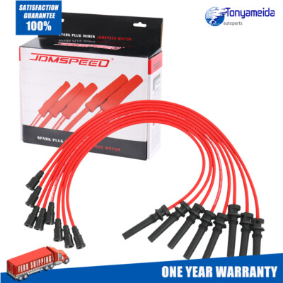 Silicone Spark Plug Wires Red JDMSPEED For Dodge/Chrysler 2003-2005 5.7L Hemi